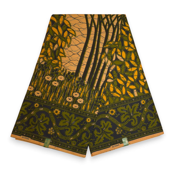 VLISCO Hollandais Wax print fabric - Green Yellow Fallen tree VL00562 Limited Edition