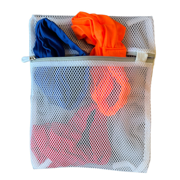 Red de lavandería / Bolsa de lavandería blanca con cremallera (protege el satén en la lavadora)
