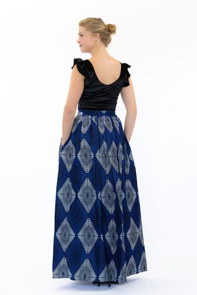 Falda maxi estampado africano - Azul Tie Dye