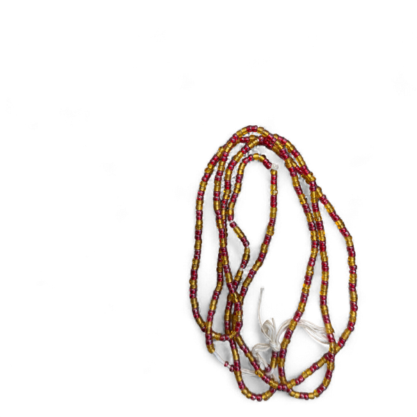 (Wichtig: bitte lesen) Perlas de cintura / Cadena de cadera africana - Rojo / Dorado (Cordón tradicional no elástico) 