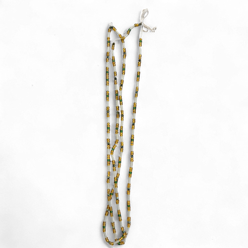 (Importante: por favor lea) Perlas de cintura / Cadena de cadera africana - Blanco (Cordón tradicional no elástico) 