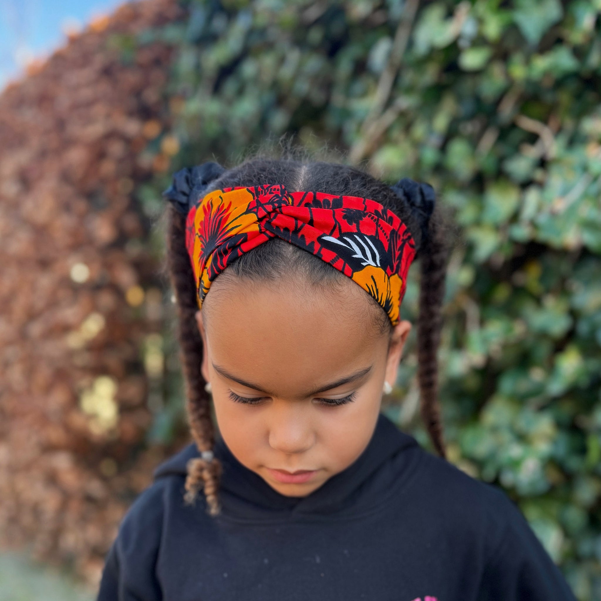 Diadema Estampado Africano - Niños - Accesorios Pelo - Flor roja