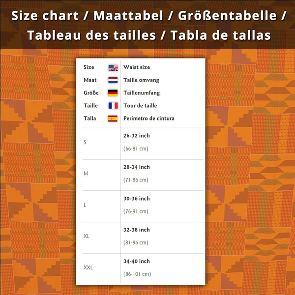 Minifalda estampado africano - Beige Naranja Botanical Flow