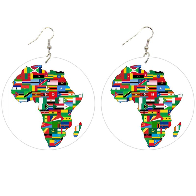 Pendientes africanos | continente africano con todas las banderas de los países