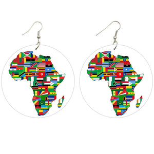 Pendientes africanos | continente africano con todas las banderas de los países