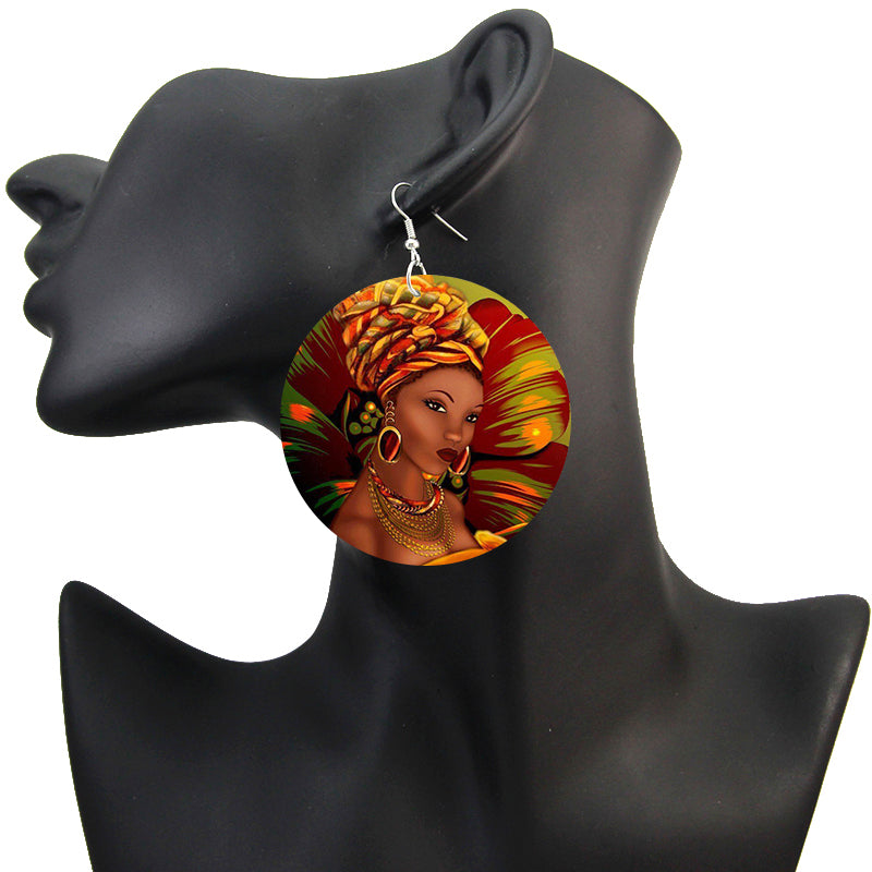 dama con estilo | Pendientes de inspiración africana
