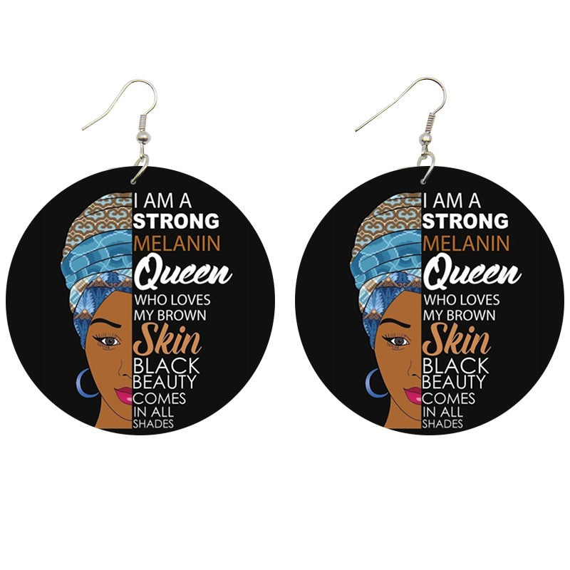 Soy una reina de melanina fuerte | Pendientes de inspiración africana