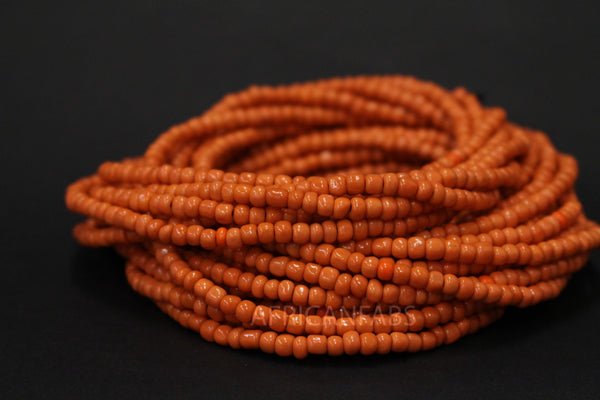 Perlas de Cintura / Cadena de Cintura Africana - BENIN - Naranja (elástico)