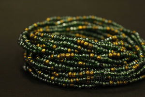 Perlas de cintura / Cadena de cadera africana - AKPATA - Verde (elástico)