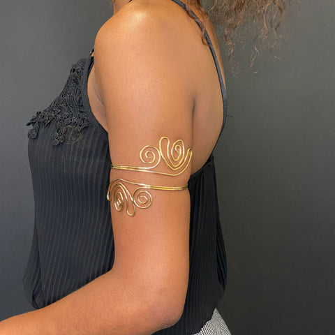 Brazalete de brazalete de brazo superior de estilo africano Joyas - Oro