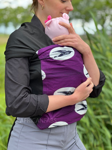 Portabebés con estampado africano / Portabebés / Fular para bebés - Speed ​​bird Purple