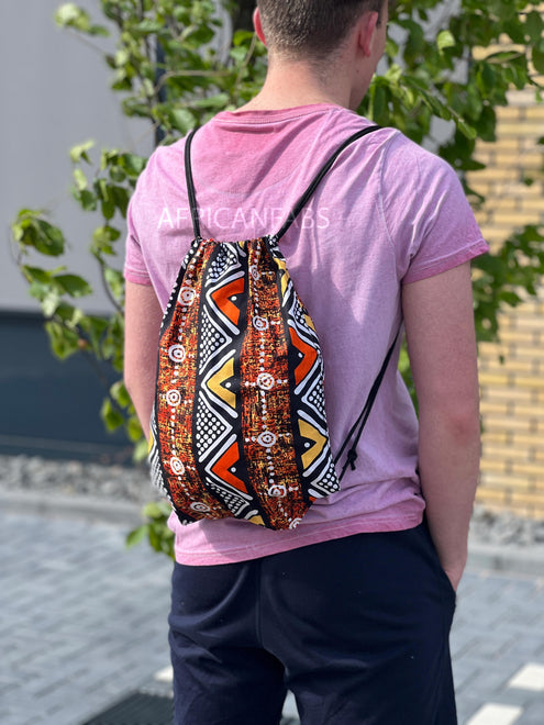 Bolsas de cordón con estampado africano