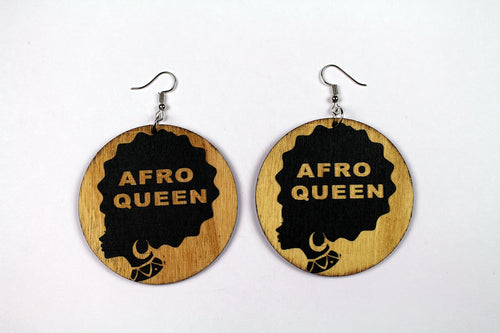 Pendientes etnicos africanos madera | reina afro