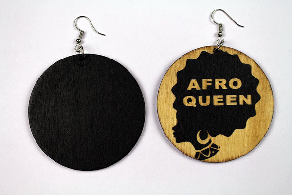 Pendientes etnicos africanos madera | reina afro