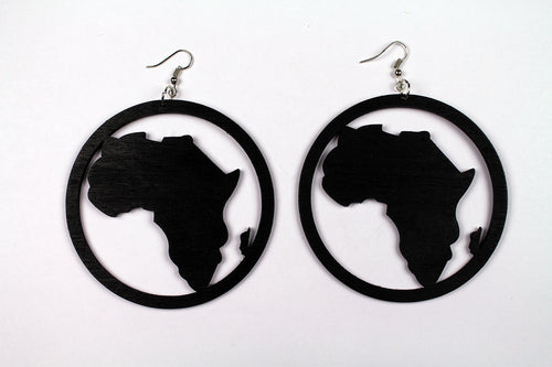 Pendientes africanos en varios colores | continente africano en círculo