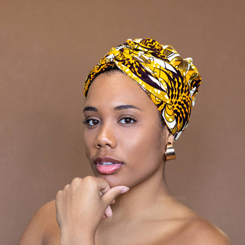 Easy headwrap - Gorro de pelo forrado satinado - efecto naranja