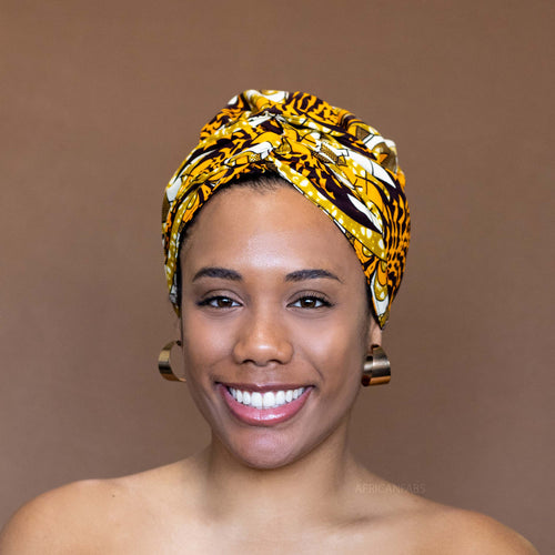 Easy headwrap - Gorro de pelo forrado satinado - efecto naranja