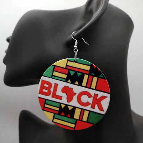 Pendientes inspirados en África | "Negro" en colores panafricanos