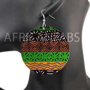 Paño de barro negro / verde / bogolan | Pendientes de inspiración africana