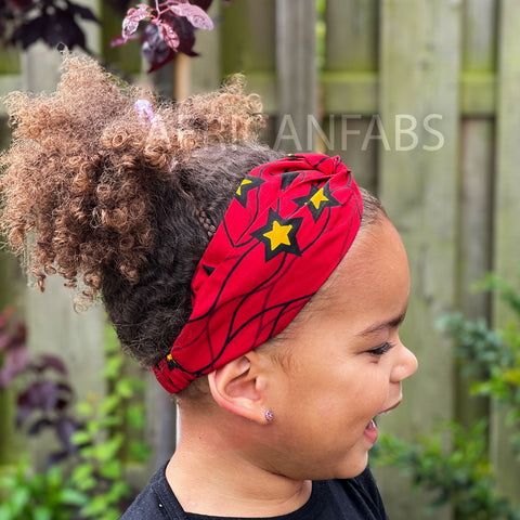 Diadema estampado africano - Niños - Accesorios Pelo - Estrellas Rojas / Amarillas VLISCO