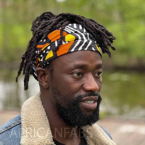 Diadema estampado africano - Unisex Adultos - Accesorios para el cabello - Bogolan naranja