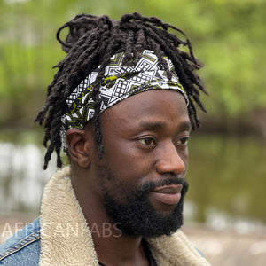 Diadema estampado africano - Unisex Adultos - Accesorios para el cabello - Blanco / verde