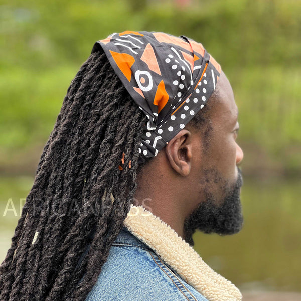 Diadema estampado africano - Unisex Adultos - Accesorios para el cabello - Bogolan melocotón