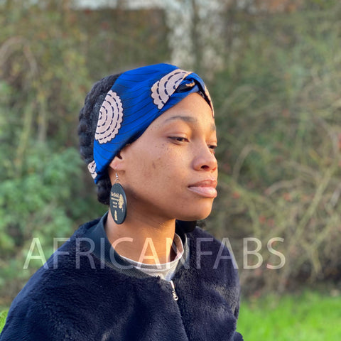 Diadema estampado africano - Adultos - Accesorios Pelo - Azul