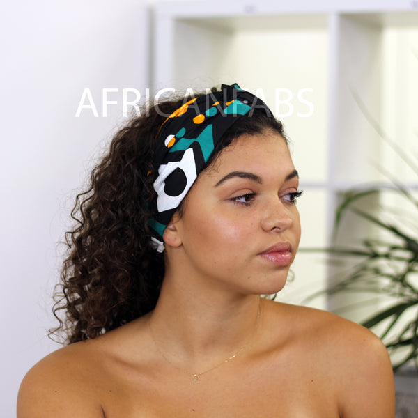 Diadema estampado africano - Adultos - Accesorios para el cabello - Negro / verde