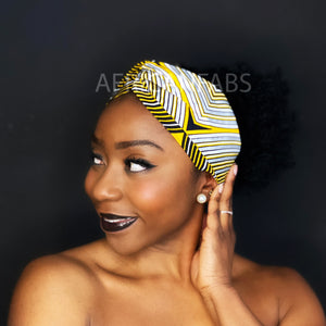 Diadema estampado africano - Adultos - Accesorios para el cabello - Ajuste pasta amarillo/plata