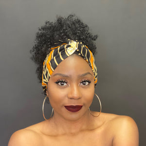 Diadema estampado africano - Adultos - Accesorios para el cabello - Ondas negro / naranja