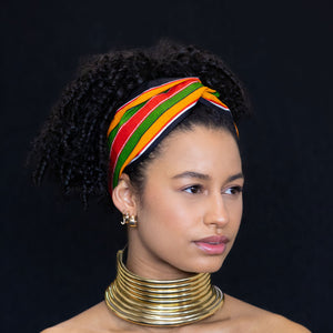 Diadema con estampado africano - Adultos - Accesorios para el cabello - Negro / kente panafricano