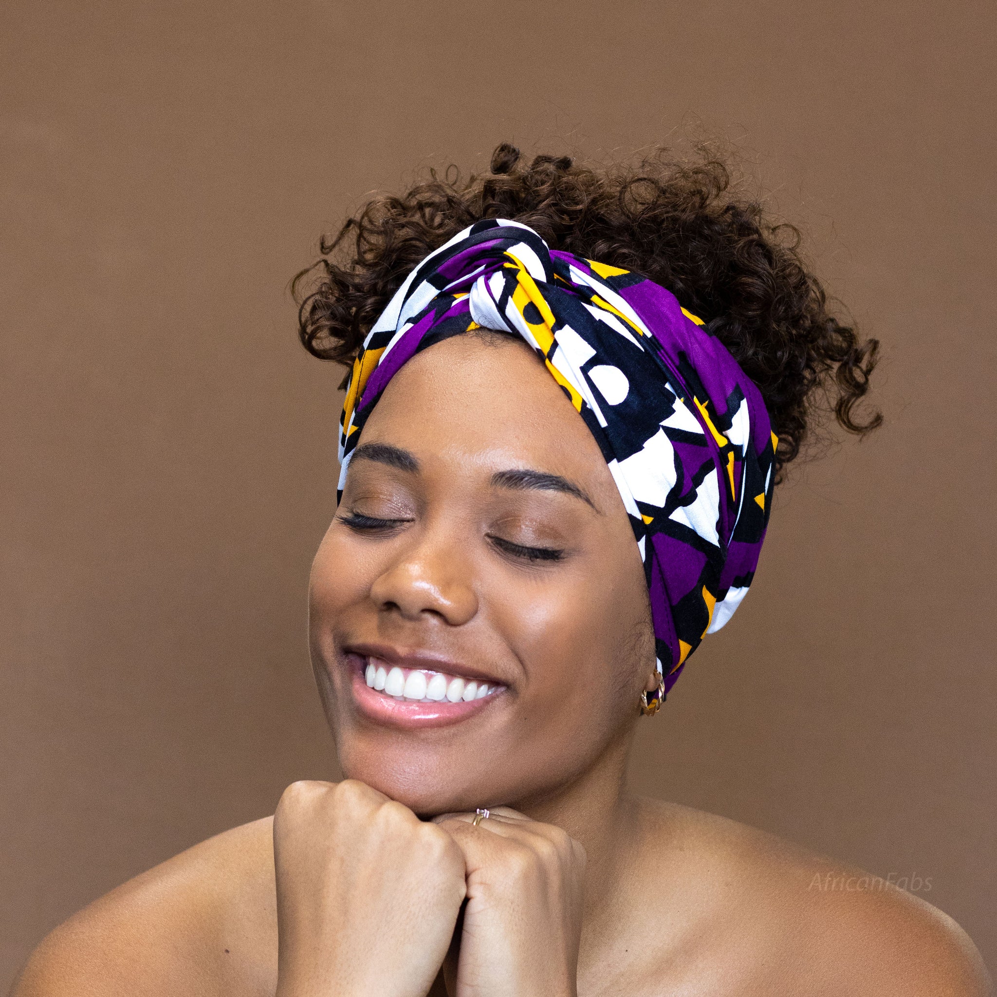 Cinta para la cabeza Samaka Púrpura Africana / Amarilla
