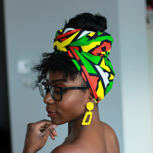 Cinta para la cabeza samakaka roja / verde africana