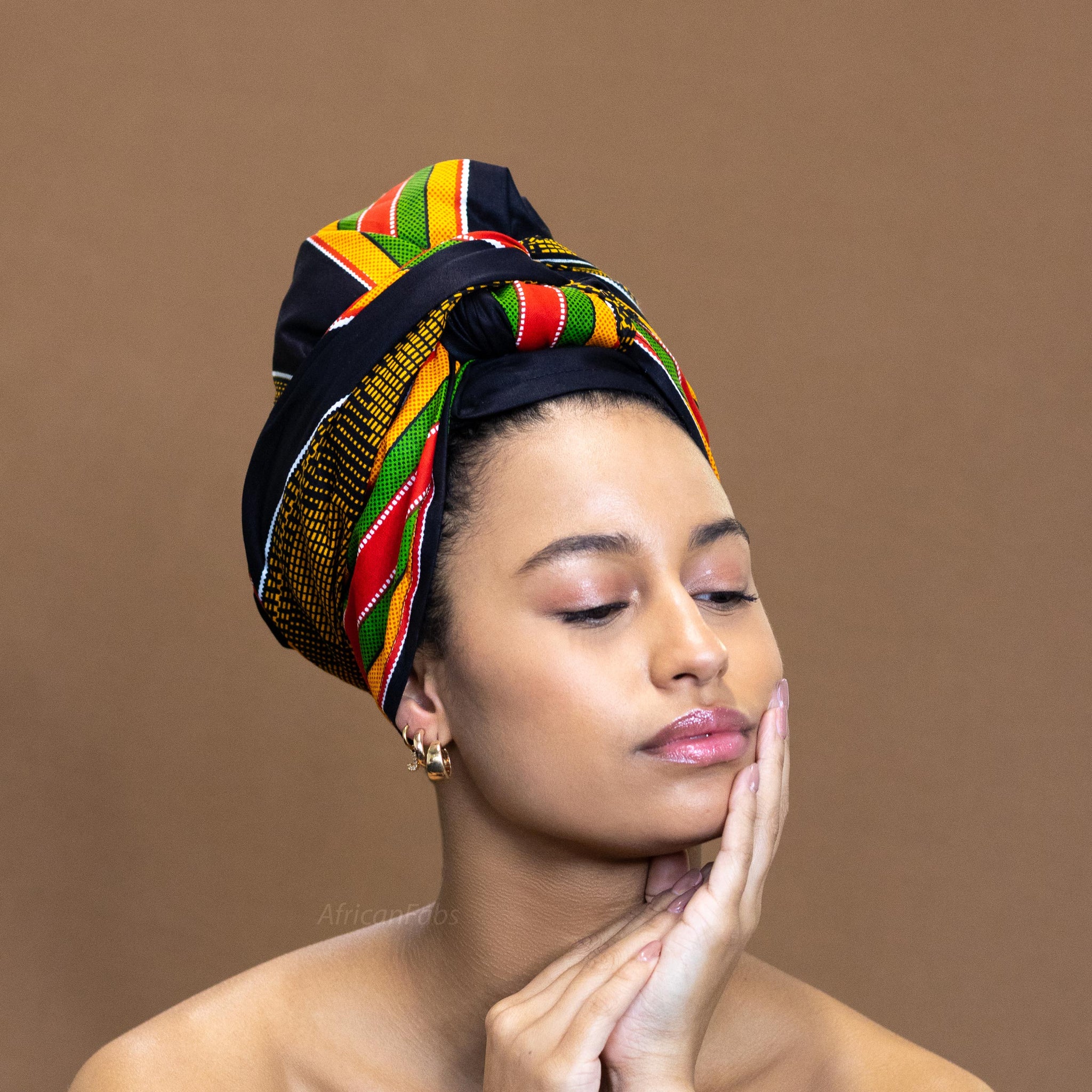 Cinta para la cabeza kente negra/panafricana
