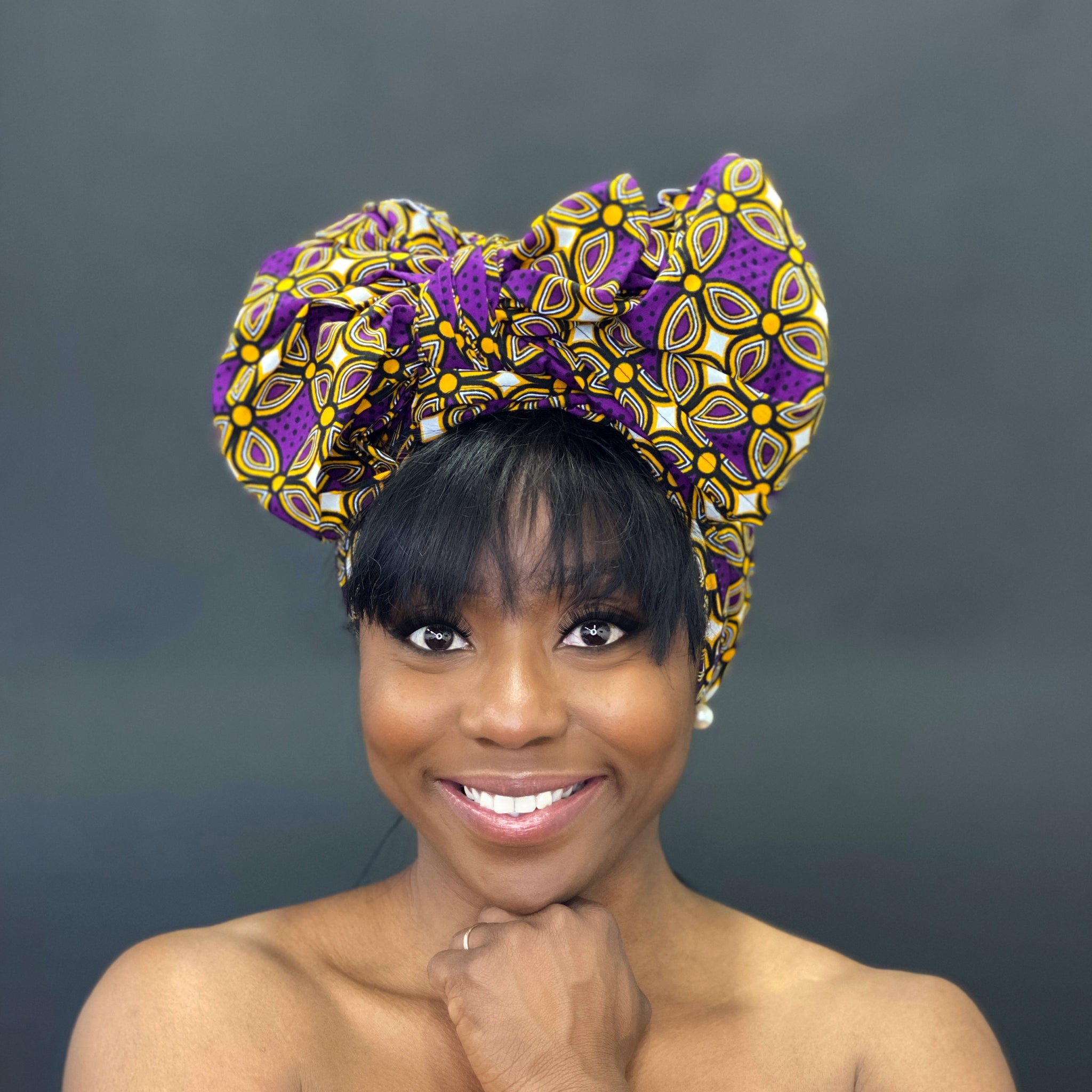 Cinta para la cabeza africana - Patrón real púrpura