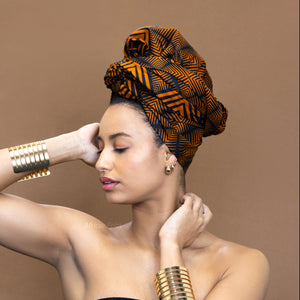 Cinta para la cabeza efecto degradado marrón africano / naranja