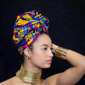 Cinta para la cabeza africana multicolor kente