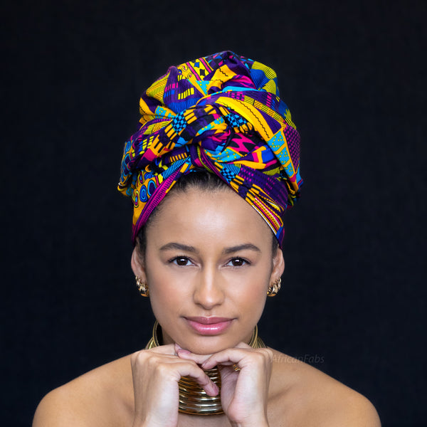Cinta para la cabeza africana multicolor kente