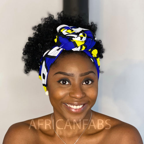 Turbante africano - Azul amarillo Samakaka