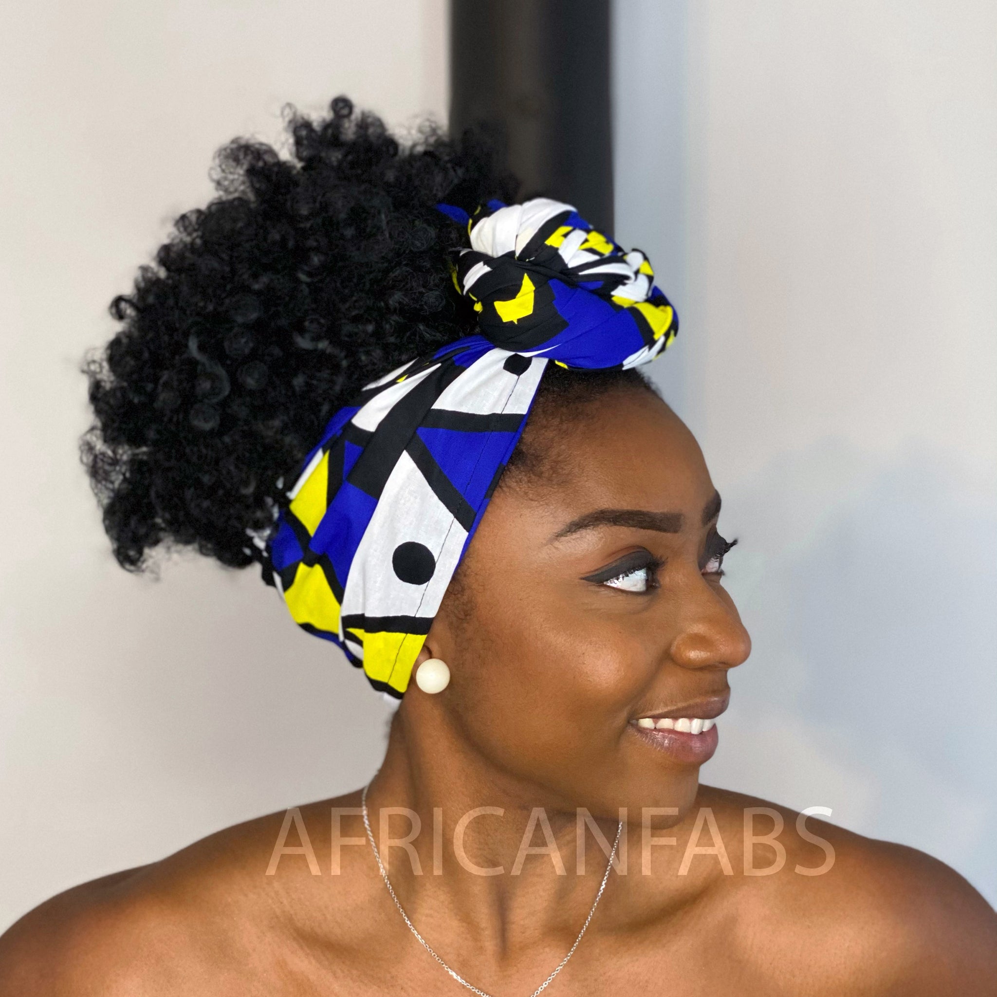 Turbante africano - Azul amarillo Samakaka