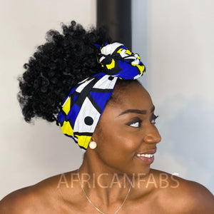 Turbante africano - Azul amarillo Samakaka