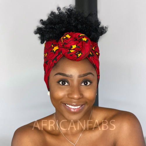 Turbante africano Vlisco - Estrella roja amarilla