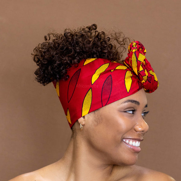 Cinta para la cabeza con rayos de sol rojo africano/amarillo