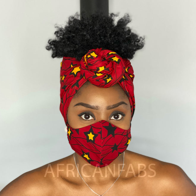 Conjuntos a juego de máscara facial + turbante