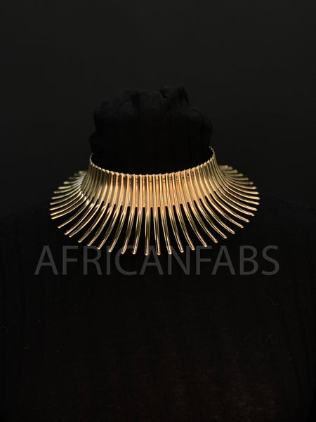 Gargantilla Estilo Africano / Collar Alto Oro - Oro