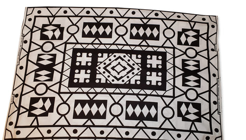 Africano NEGRO/BLANCO SAMAKAKA ANGOLA Wax print fabric/tela (Tradicional Samacaca)