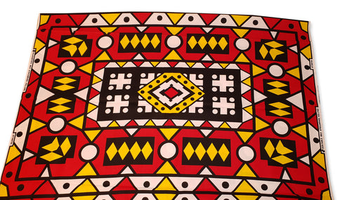 SAMAKAKA ROJA Africana ANGOLA Wax print fabric/tela (Tradicional Samacaca)