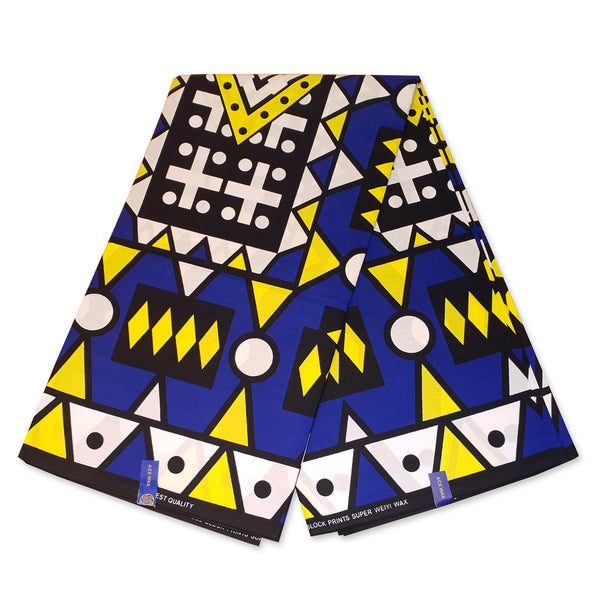 Turbante africano - Azul amarillo Samakaka
