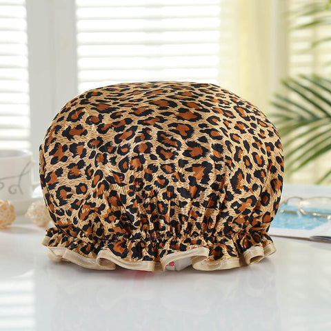 Gorro de ducha GRANDE para cabello completo / rizos - Leopardo / Pantera